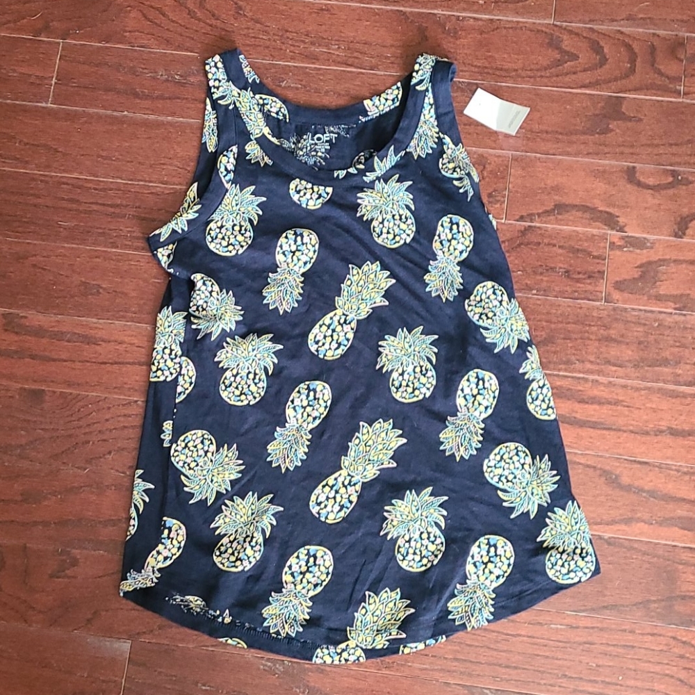 Loft pineapple sunwashed tank top